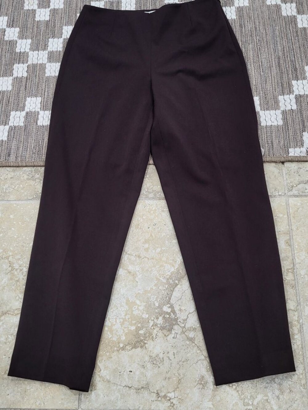 Talbots Heritage Slim Pants Womens 10P Brown Stretch Twill Dress Career Work